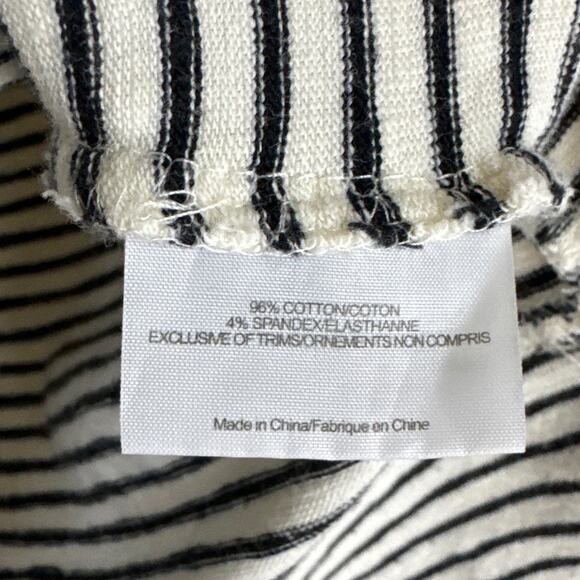 Tory Burch Striped Bateau Neck Short Sleeve Embroidered Beading Top SZ Small - Picture 5 of 9